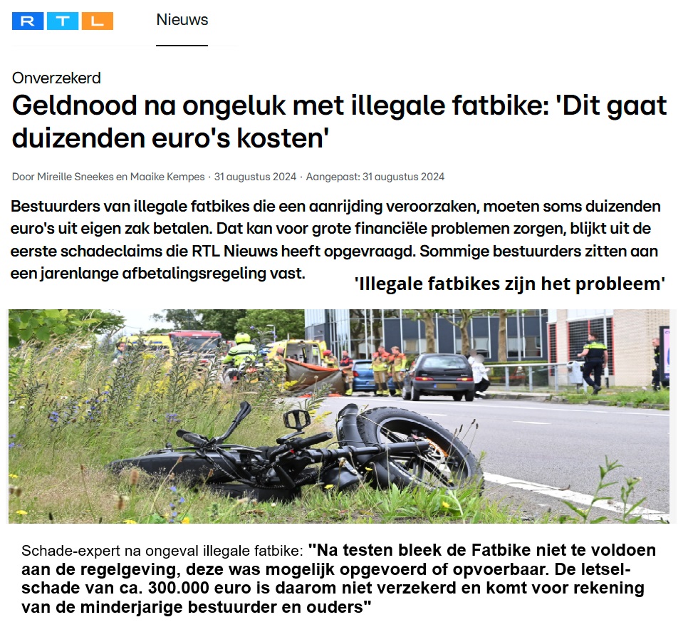 Conséquences d'un accident de fatbike illégal